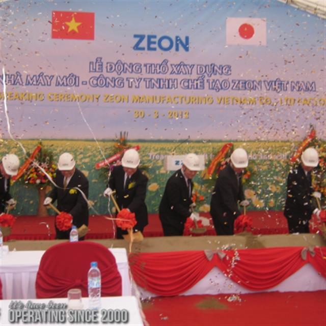 Động thổ xây dựng nhà máy mới công ty TNHH chế tạo ZEON Việt Nam